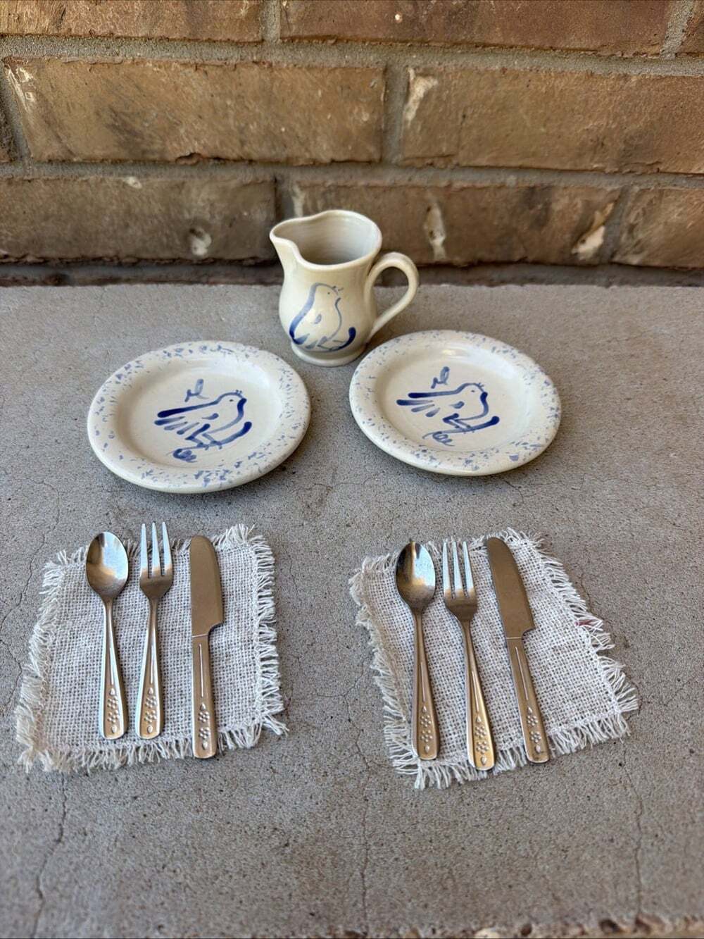 American Girl Kirsten Pottery Pitcher Flatware & Plate Pleasant Company Rowe